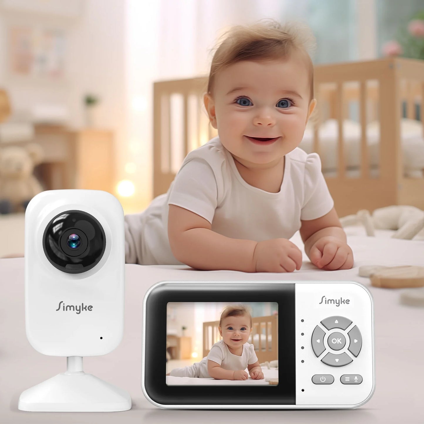 Video Baby Monitor,Wifi Baby Camera,2.8" LCD Display and App Control,1200Ft Long Range,2 Way Talk,Auto Night Vision,Sound Alert,Vox,Temperature Sensor 5 Lullabies Feeding Remind