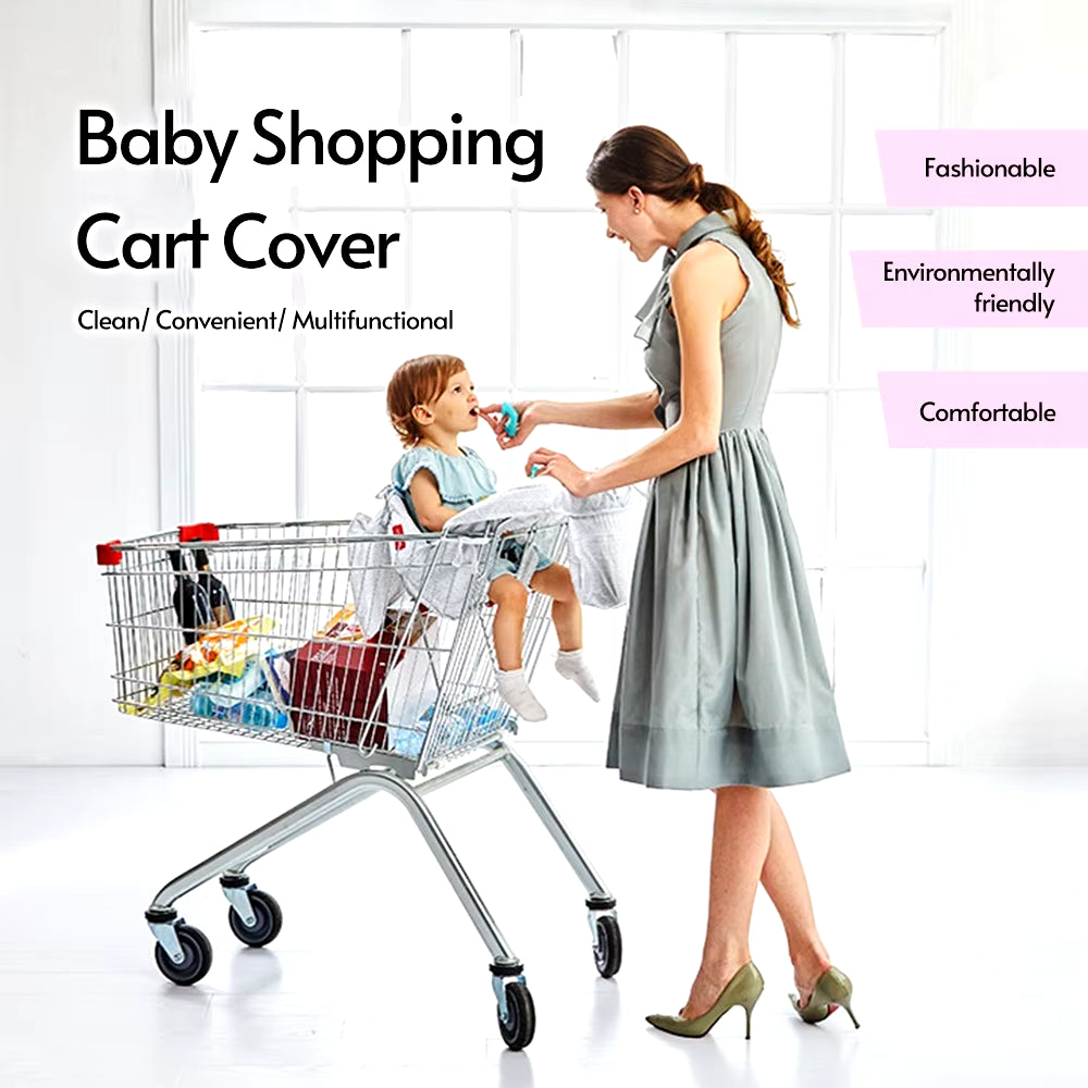 Multifunctional 2-in-1 Baby Shopping Cart & Highchair Cover with Soft Cushion and Transparent Phone Holder