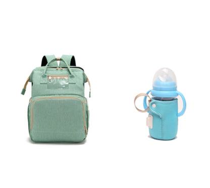 Diaper Bag Bed Backpack with USB Charging: Foldable, Large Capacity, Multi-Functional/Perfect Baby shower Gift