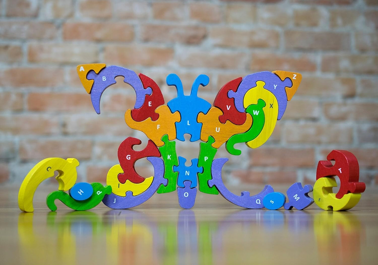 Butterfly A to Z Puzzle - Educational Wooden Alphabet Puzzle - Kids 2 and Up