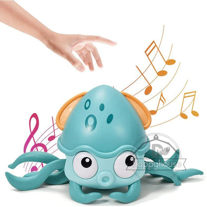 Crawling Crab Baby Toys with Music LED Light up Musical Toys for Toddler, Automatically Avoid Obstacles, Interactive Toys for Kids