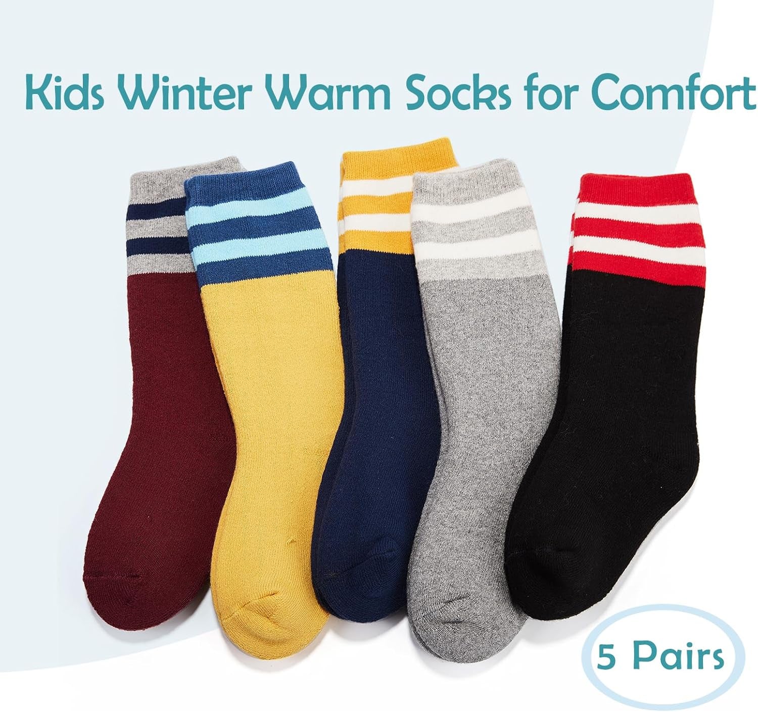 Boys Thick Cotton Socks Kids Warm Socks Winter Thermal Crew Socks