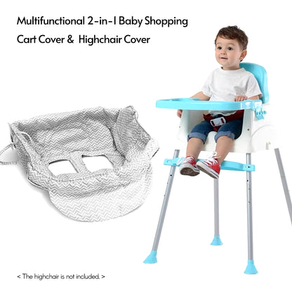 Multifunctional 2-in-1 Baby Shopping Cart & Highchair Cover with Soft Cushion and Transparent Phone Holder