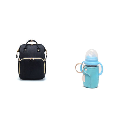 Diaper Bag Bed Backpack with USB Charging: Foldable, Large Capacity, Multi-Functional/Perfect Baby shower Gift